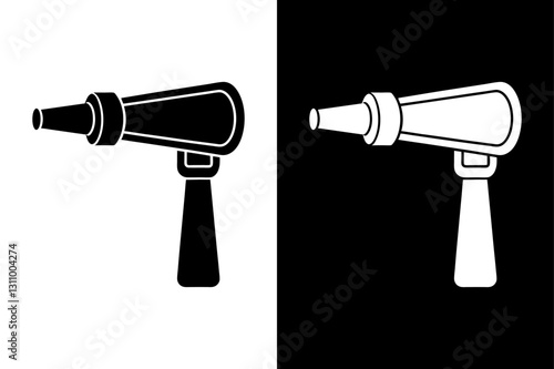 Black and White Otoscope Silhouette Perfect for Medical & Healthcare Designs.