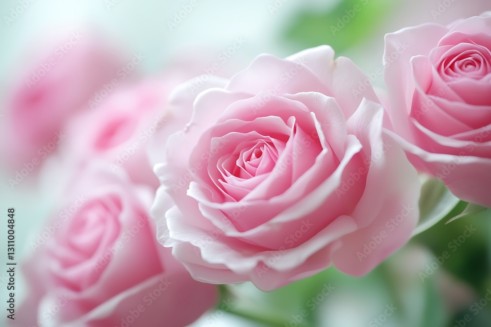 Pink roses blooming in a garden during spring Pink roses blooming in a garden during spring