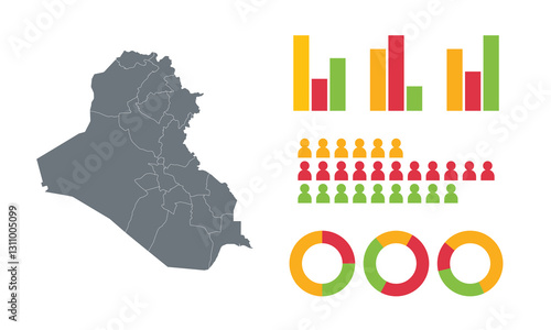 Detailed Map Infographic of Iraq