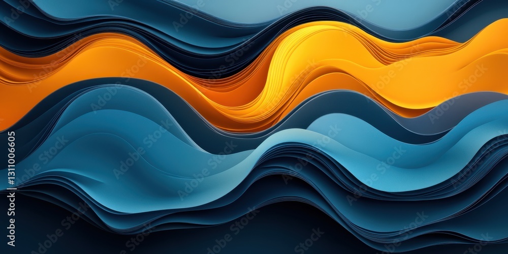 A Beautiful Abstract Composition of Vibrant Flowing Waves in Dynamic Blue and Orange Hues A Beautiful Abstract Composition of Vibrant Flowing Waves in Dynamic Blue and Orange Hues