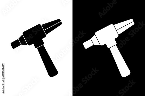 Simple Otoscope Icon High-Quality Black and White Silhouette Vector.