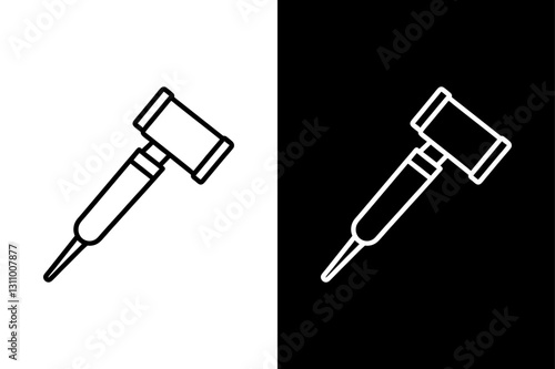 Simple Otoscope Icon High-Quality Black and White Silhouette Vector.