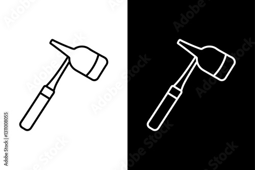 Simple Otoscope Icon High-Quality Black and White Silhouette Vector.