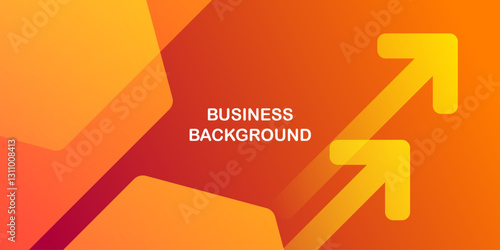 Modern orange creative economy investment report chart arrow up illustration background	
