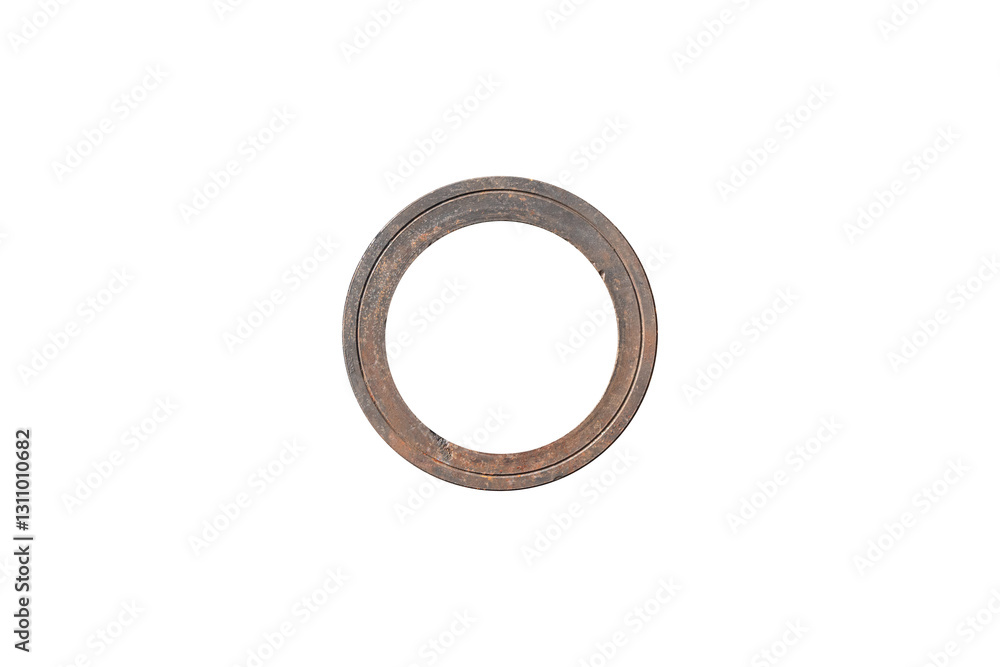 The rusty metal ring is isolated. The rusty metal ring is isolated.
