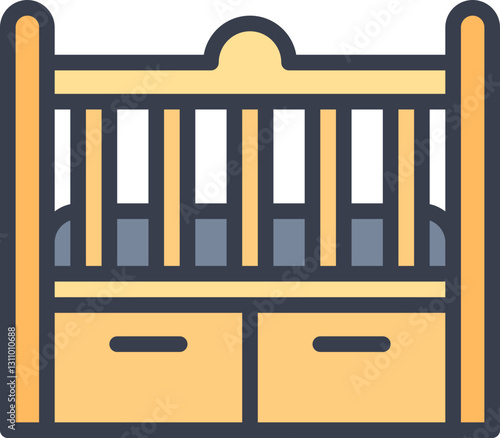 Baby crib icon