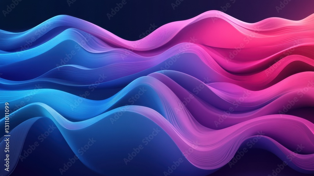 A Vivid Display of Fluid Dynamics: Waves of Blue and Pink Flowing Together in Harmony A Vivid Display of Fluid Dynamics: Waves of Blue and Pink Flowing Together in Harmony