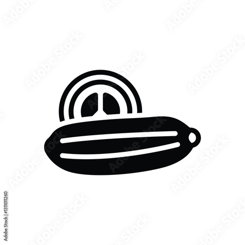 Black solid icon for cucumber