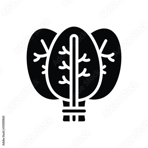 Black solid icon for spinach