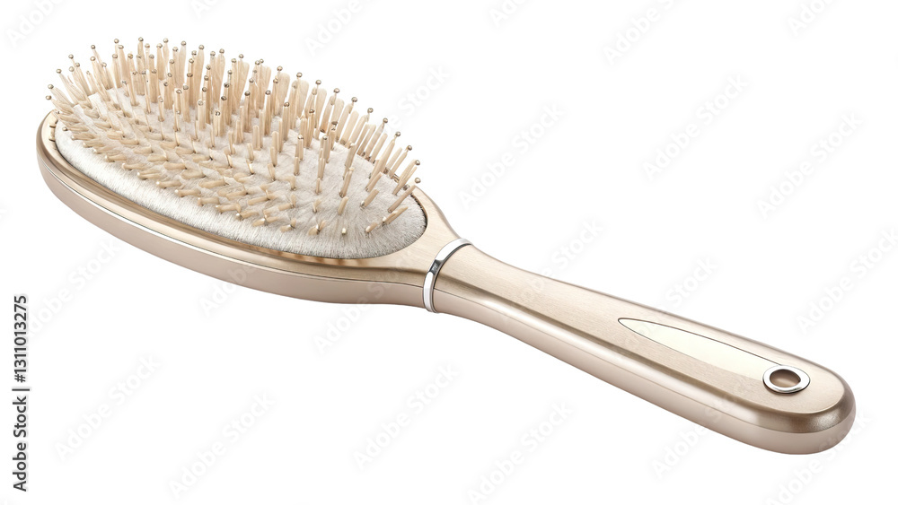 Elegant White Hairbrush with Soft Bristles Isolated on White Elegant White Hairbrush with Soft Bristles Isolated on White