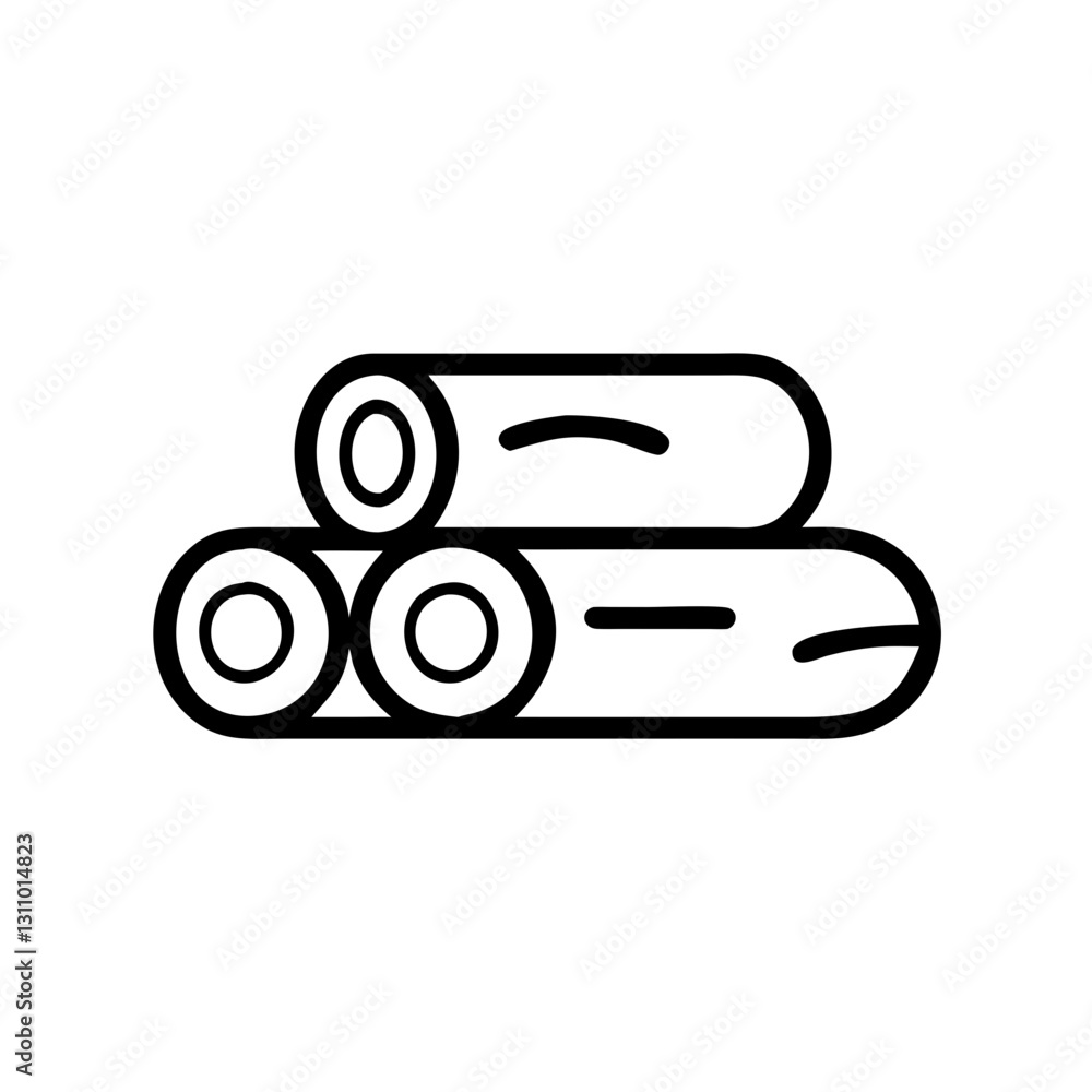 Fototapeta premium Firewood icon, minimalist design, black and white, for gardening concept