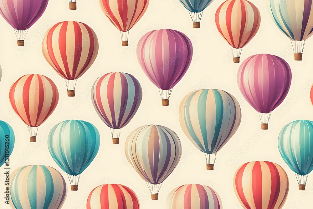 Colorful hot air balloons pattern. Colorful hot air balloons pattern.