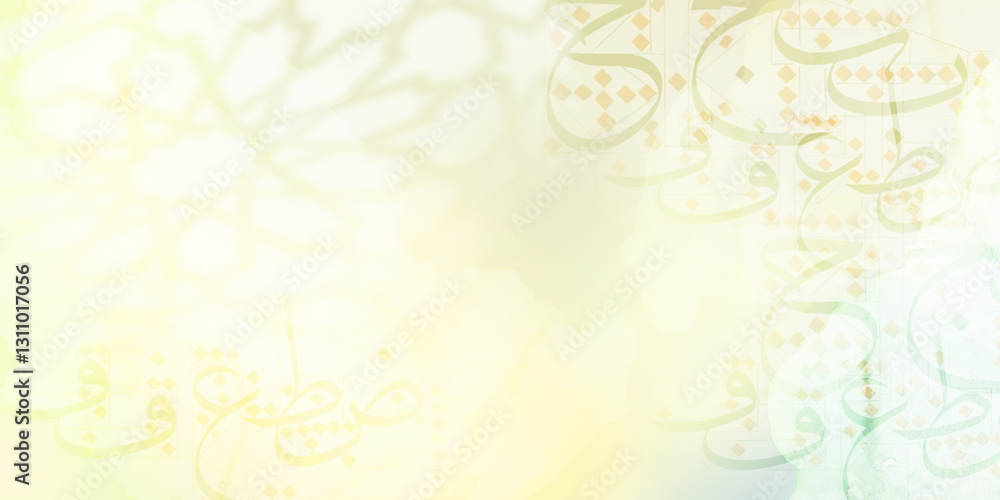 Obraz premium Arabesque shadow, Abstract background with traditional arabic calligraphy ornament. Ramadan. Social media post .Muslim Holy Month Ramadan Kareem