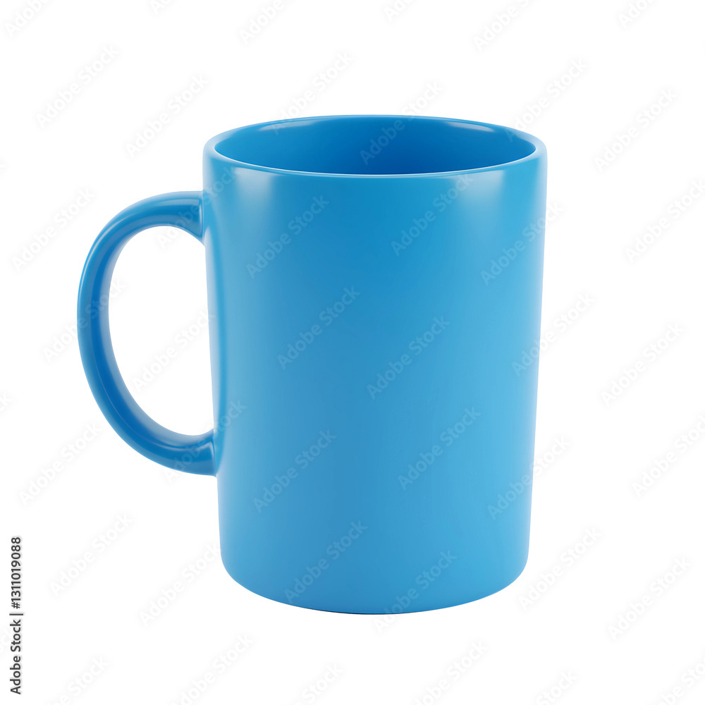 Cylindrical Blue Ceramic Mug, Ideal for Beverages, Isolated on Transparent Background Cylindrical Blue Ceramic Mug, Ideal for Beverages, Isolated on Transparent Background