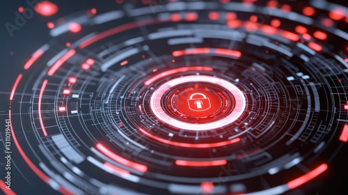 Wallpaper Mural Digital Security Concept with Locked Padlock and Abstract Design Torontodigital.ca