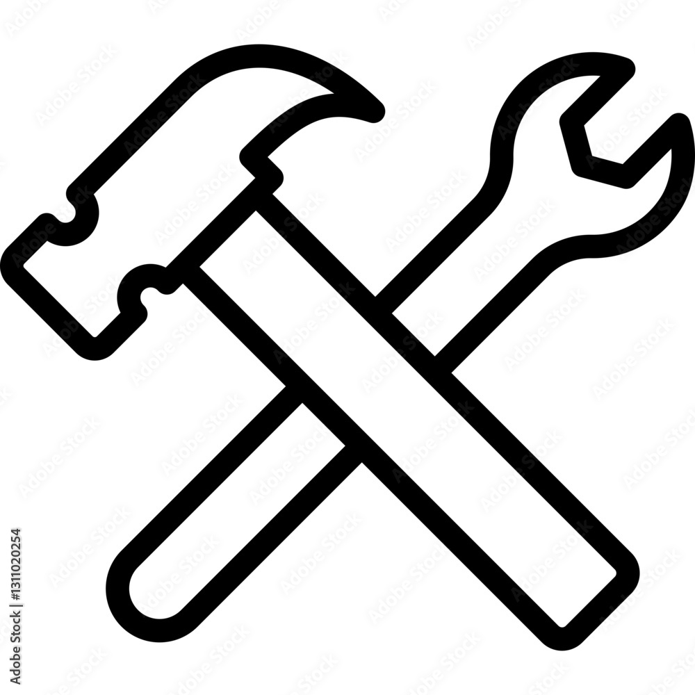 Carpenter Tools Line Icon Carpenter Tools Line Icon