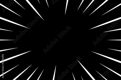 シンプルな集中線の背景_黒