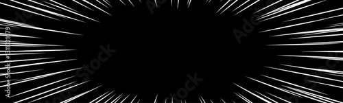 集中線のバナー背景_黒