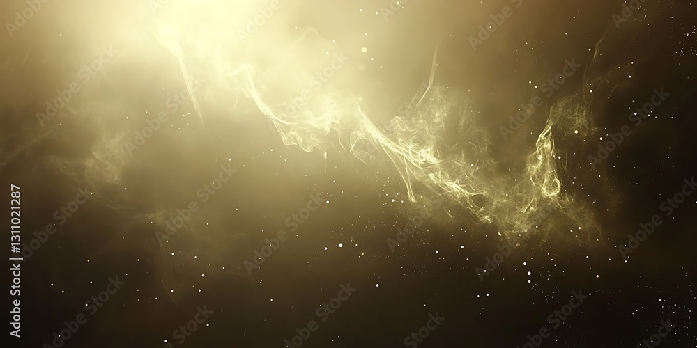 Golden celestial nebula with sparkling stars in vast outer space depth Golden celestial nebula with sparkling stars in vast outer space depth