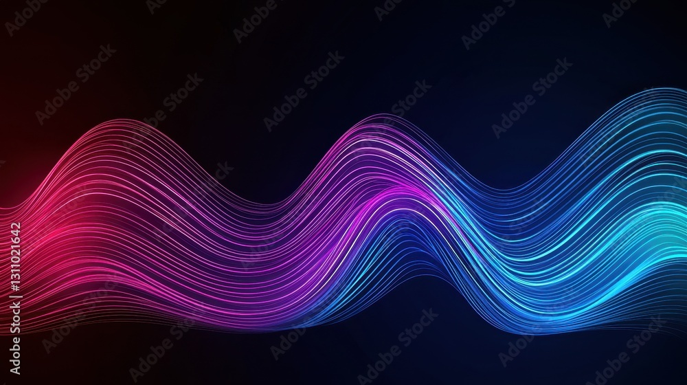 Colorful Abstract Wavy Lines in Bright Pink and Blue on Dark Background Colorful Abstract Wavy Lines in Bright Pink and Blue on Dark Background