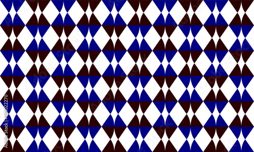 Two tone black and blue and white seamless triangle pattern with triangles, seamless abstract geometric pattern repeat style. replete image design for fabric printing, diamond pattern