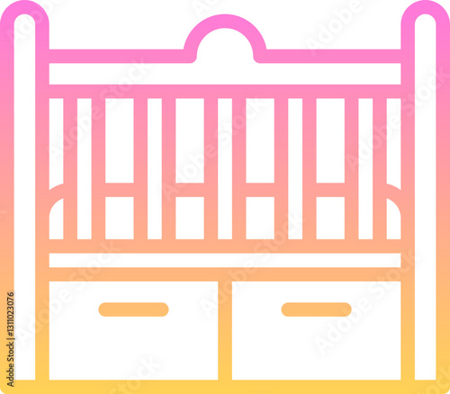 Baby crib icon
