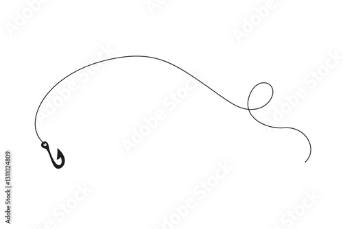 fishing hook on white background