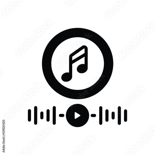 Black solid icon for song