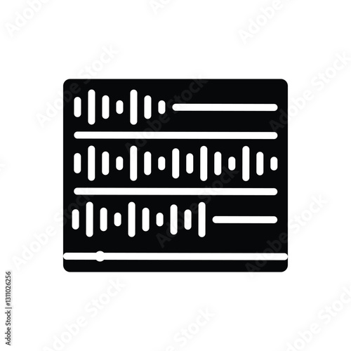 Black solid icon for equalizer