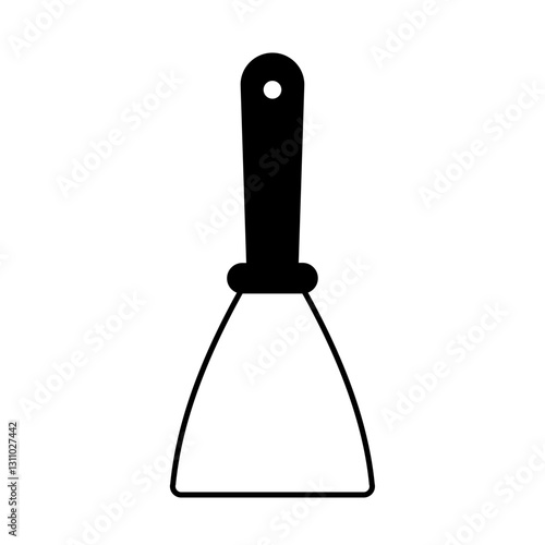 Putty knife icon, plasterer working tool for plastering