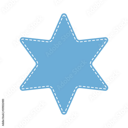Vibrant Blue Star Stitched ...