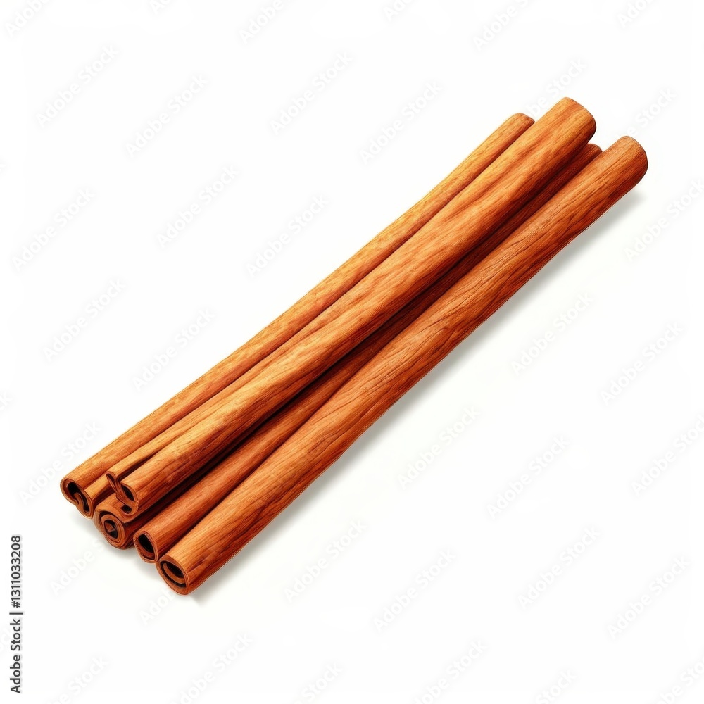 an AI Image Generator, Three Cinnamon Sticks Isolated o an AI Image Generator, Three Cinnamon Sticks Isolated o