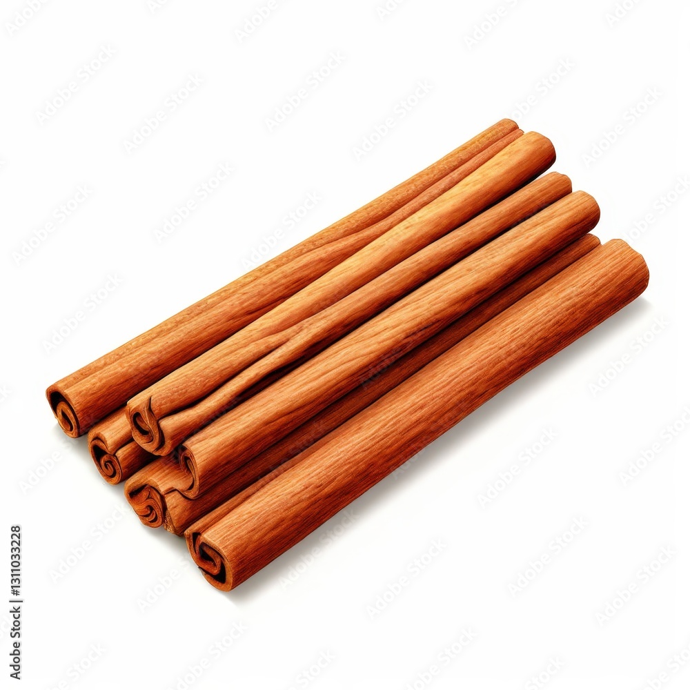 an AI Image Generator, Three Cinnamon Sticks Isolated o an AI Image Generator, Three Cinnamon Sticks Isolated o