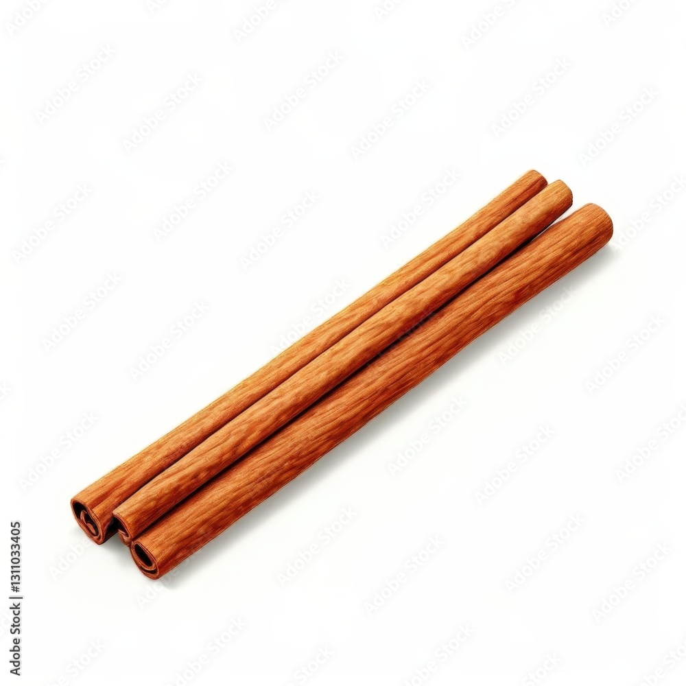 an AI Image Generator, Three Cinnamon Sticks Isolated o an AI Image Generator, Three Cinnamon Sticks Isolated o