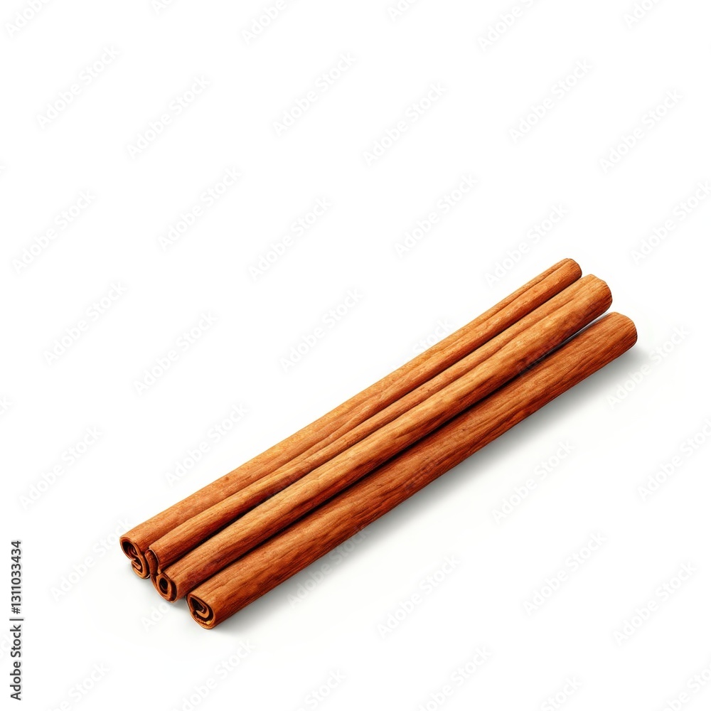 an AI Image Generator, Three Cinnamon Sticks Isolated o an AI Image Generator, Three Cinnamon Sticks Isolated o