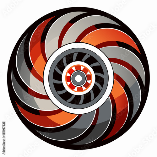 film reel forming a spiraling vortex