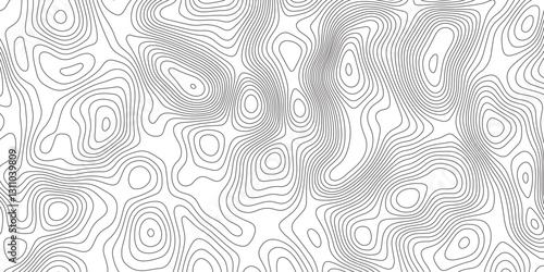 Topographic contour map. Vector cartography illustration. Modern design with White topographic wavy pattern design. Contours trails, image grid geographic relief topographic Cartography Background.