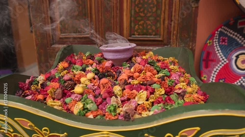 Moroccan incense stand at market in marrakesh