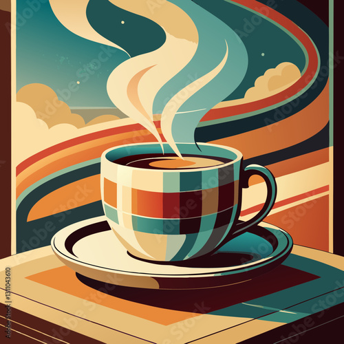 Retro coffee cup symbols
