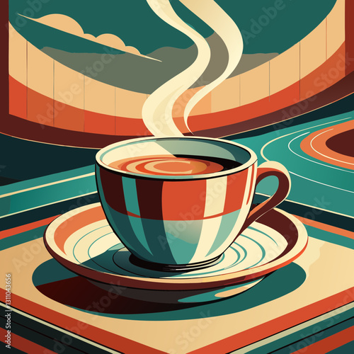 Retro coffee cup symbols