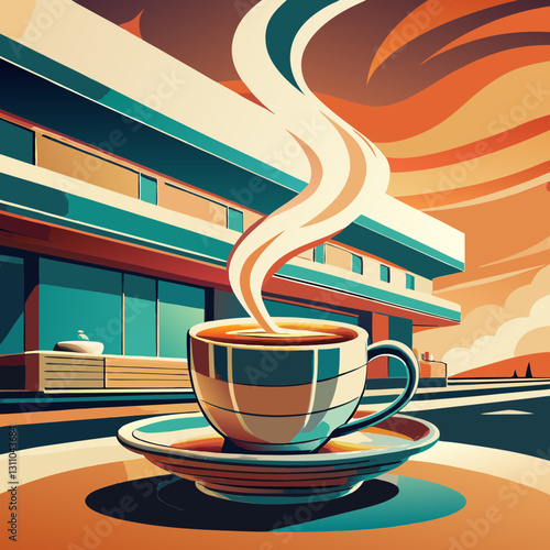 Retro coffee cup symbols