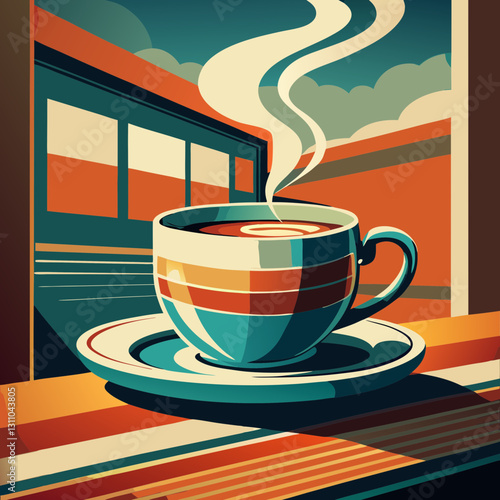 Retro coffee cup symbols