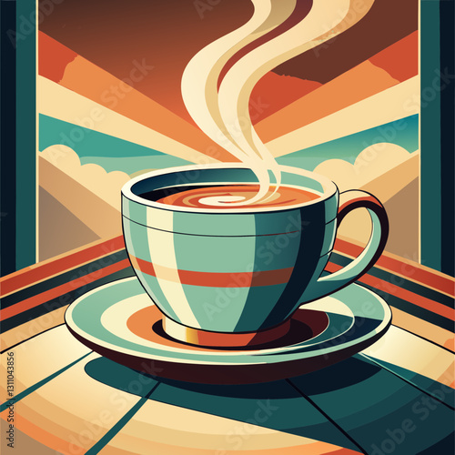 Retro coffee cup symbols