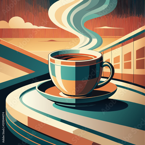 Retro coffee cup symbols