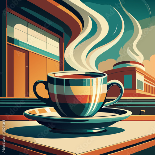 Retro coffee cup symbols