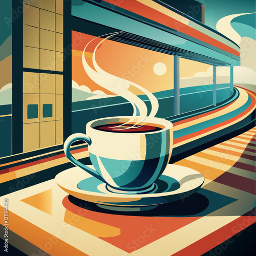 Retro coffee cup symbols
