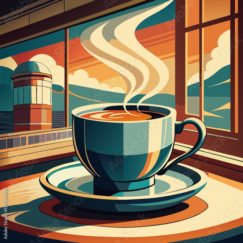 Retro coffee cup symbols