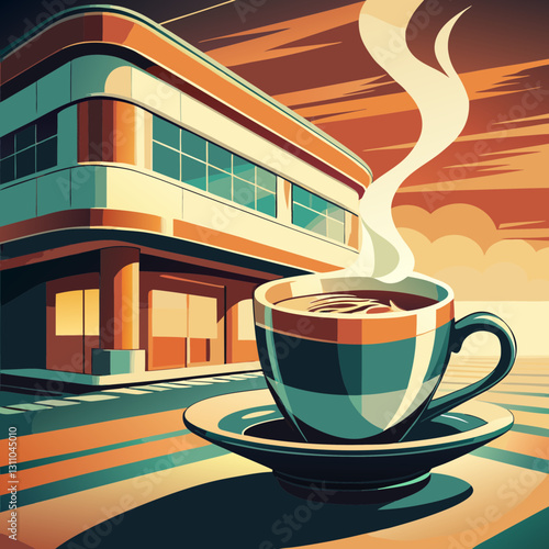 Retro coffee cup symbols