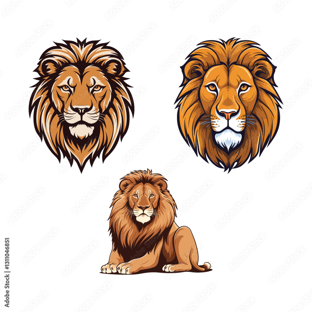 Fototapeta premium Lion Symbol of wild Vector graphic illustration