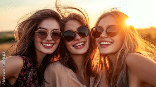 Natural and elegant: The soft glow of the setting sun shines on the model, ad...